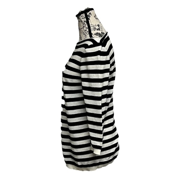 LOFT Striped Boat Neck Cotton Knit Top XS Nautical Sailor Preppy Coastal tunic - Picture 4 of 9